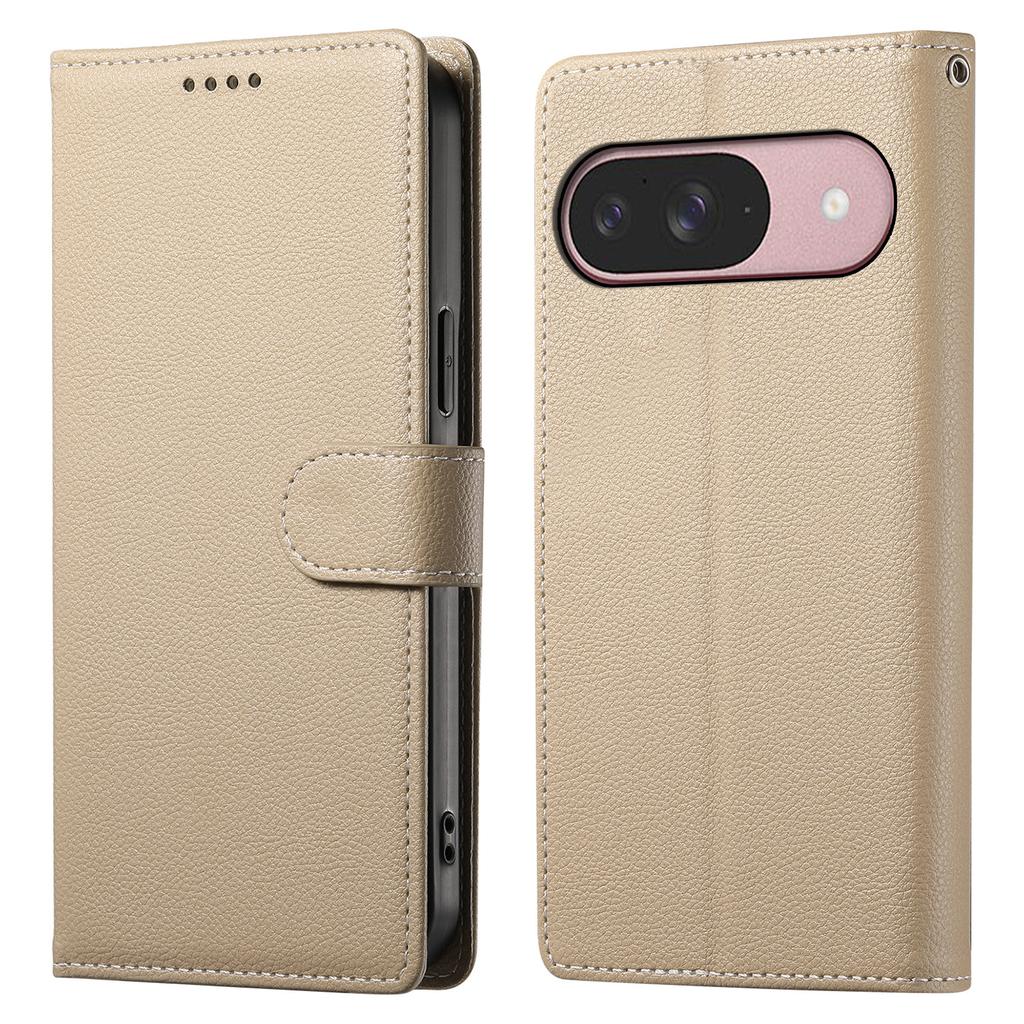 For Google Pixel 9/Pixel 9 Pro Case Litchi Texture Leather Wallet Phone Cover Magnetic Snap