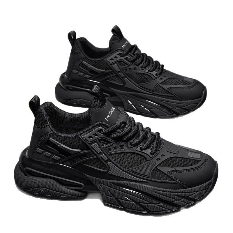 New Spring Festival casual shoes, men's shoes, four-season shoes, men's black sneakers, running shoes, dad shoes, thick soles are versatile