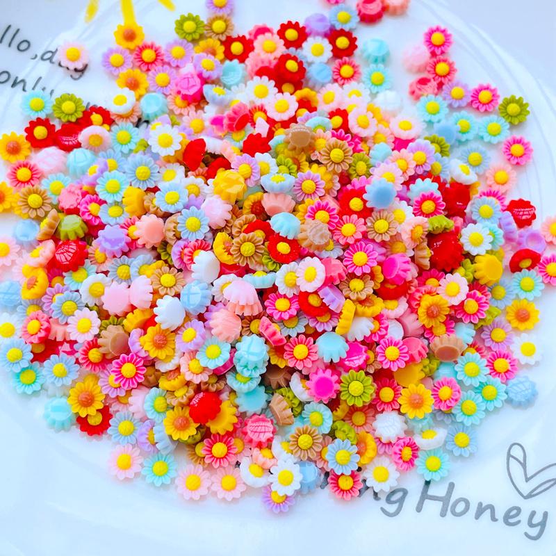 

100Pcs New 6Mm Kawaii Cute Mixed Flowers Flat Back Resin Cabochons Scrapbooking Diy Jewelry Craft Decoration Accessorie A41