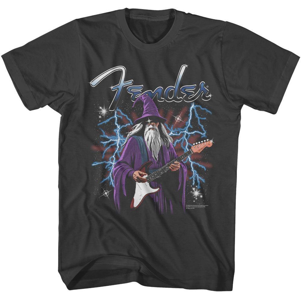 Fender Wizard Playing Strat Smoke Music T-shirt Tops Tees Men's Women's Unisex