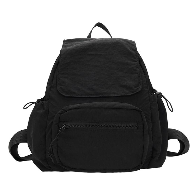 New Casual Backpack Korean Travel Solid Color Small Book Bag Japanese Small Fresh Backpack Versatile Flip Bag