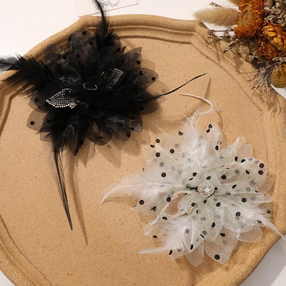 Feather Decor Pearl Feather Hair Accessory Pearl Embellishment DIY Craft Hair Ornament For Women