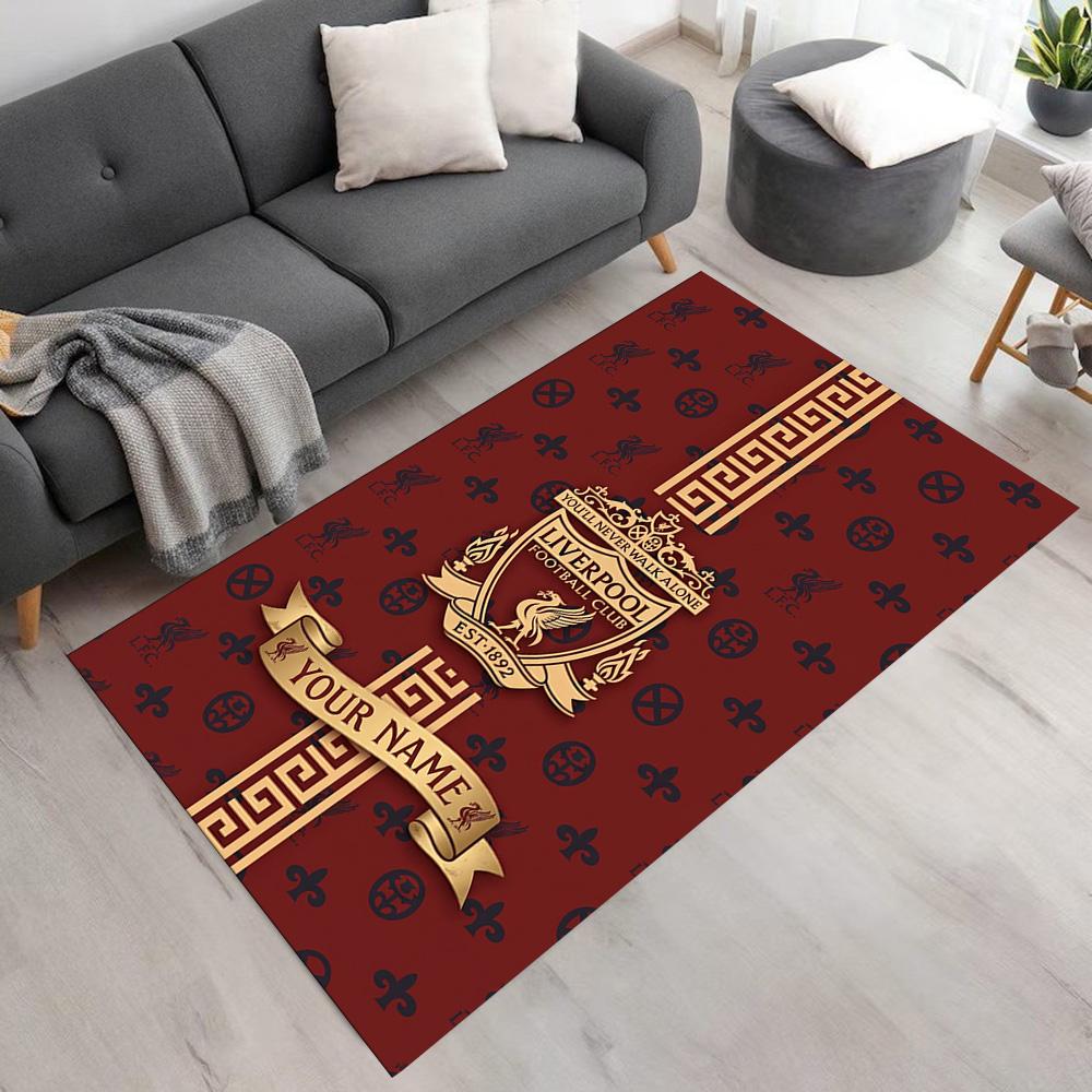 Liverpool Customize Text Floor Mat Perfect for Study Room Dining Room Decorate Room Foyer Anti-slip Rug Decorate Offices Gift for Festivals