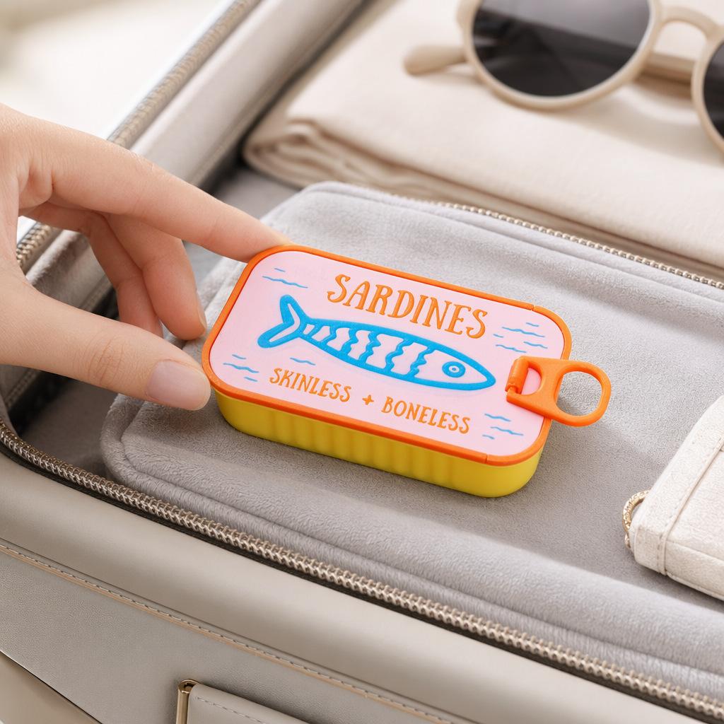 3D Printed Necklace Earring Fishbone Storage Box Sardine Tin Jewelry Box Organizer for Rings Earrings Necklaces DIY Gift