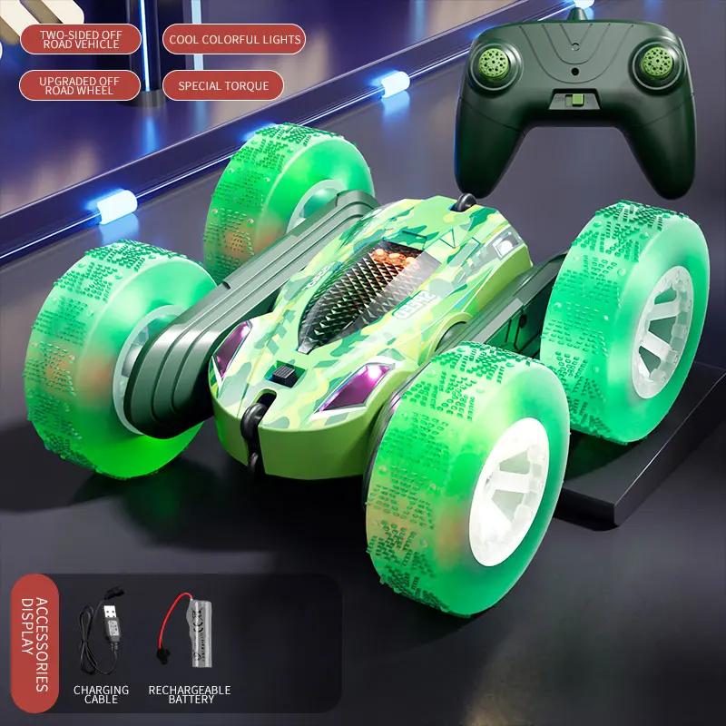 

RC Stunt Car Double Sided Flip 2.4G Remote Control Cars 360 Rotation RC Off Road Drift Car Children Gifts Designed For Children Adults Boys зелёный