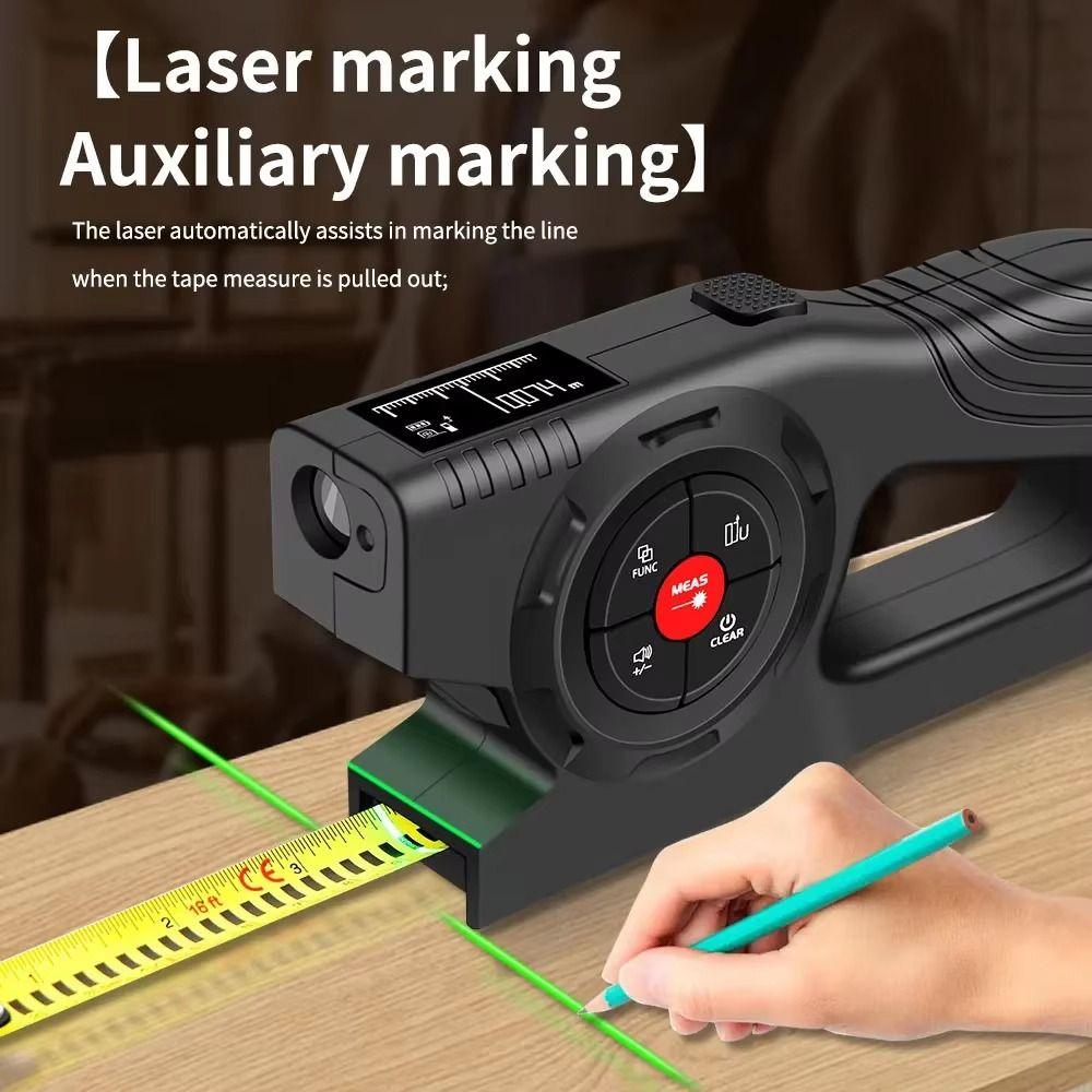 Retractable Digital Tape Measure Rechargeable Laser Rangefinder Laser Tape Measure  Construction