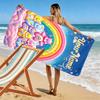 Name Custom Cartoon Care bears Print Beach Towel, Large Soft Quick Dry Towel for Beach Camping Swimming