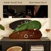 Vintage Wooden Table Clock, Antique Round Silent Desk & Wall Clock for Home Art Decor