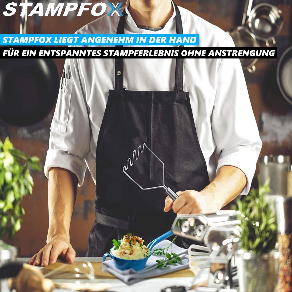 STAMPFOX Pilon à pommes de terre en acier inoxydable Presse à pommes de terre Écrase-pommes de terre Pilon