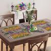 Colorful Masks Doughnuts Iris Fleur De Lis Mardi Gras Placemats Set of 4 Carnival Table Mats