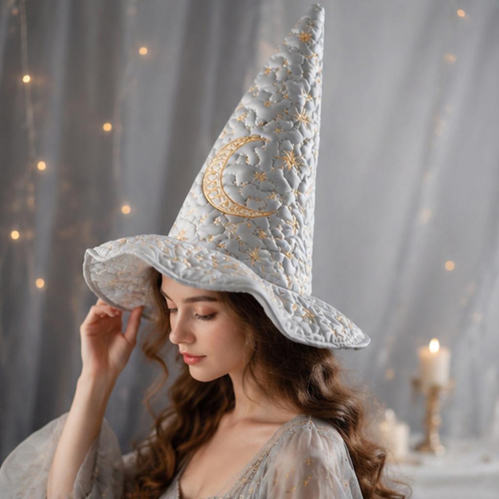 Women's Tall Pointed Witch Hat for Halloween Party Costume Accessory