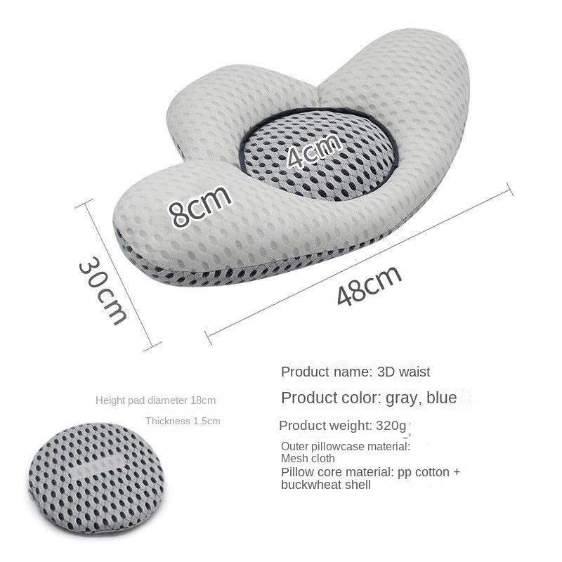 Lumbar Pillow Quick Rebound Improve Spinal Posture Sleeping Extended Buckwheat Hull Lumbar Functional Pillow Bedroom