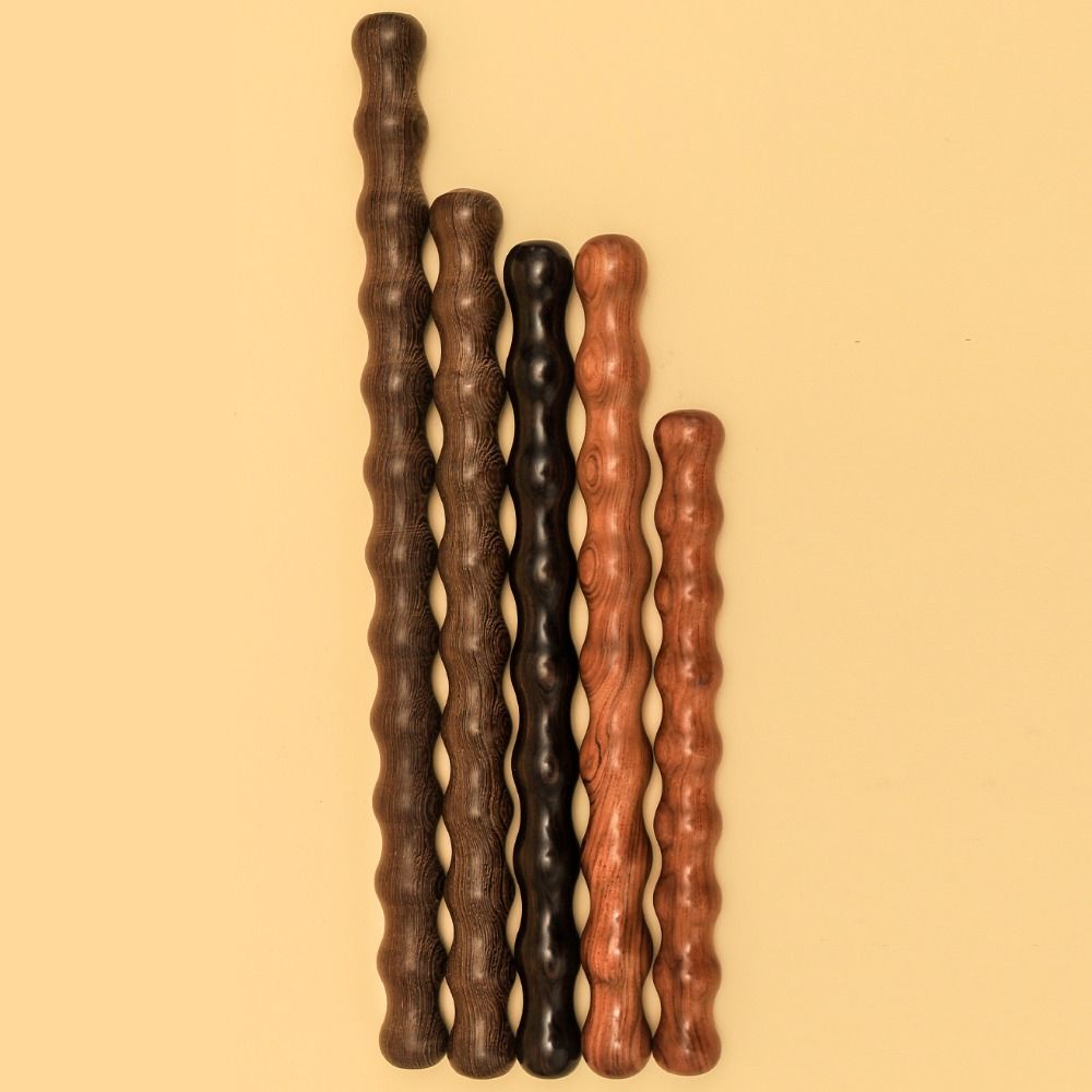 Body Shaping Chicken Wing Wood Massage Stick Relaxation Muscle Wooden Massage Roller Yoga