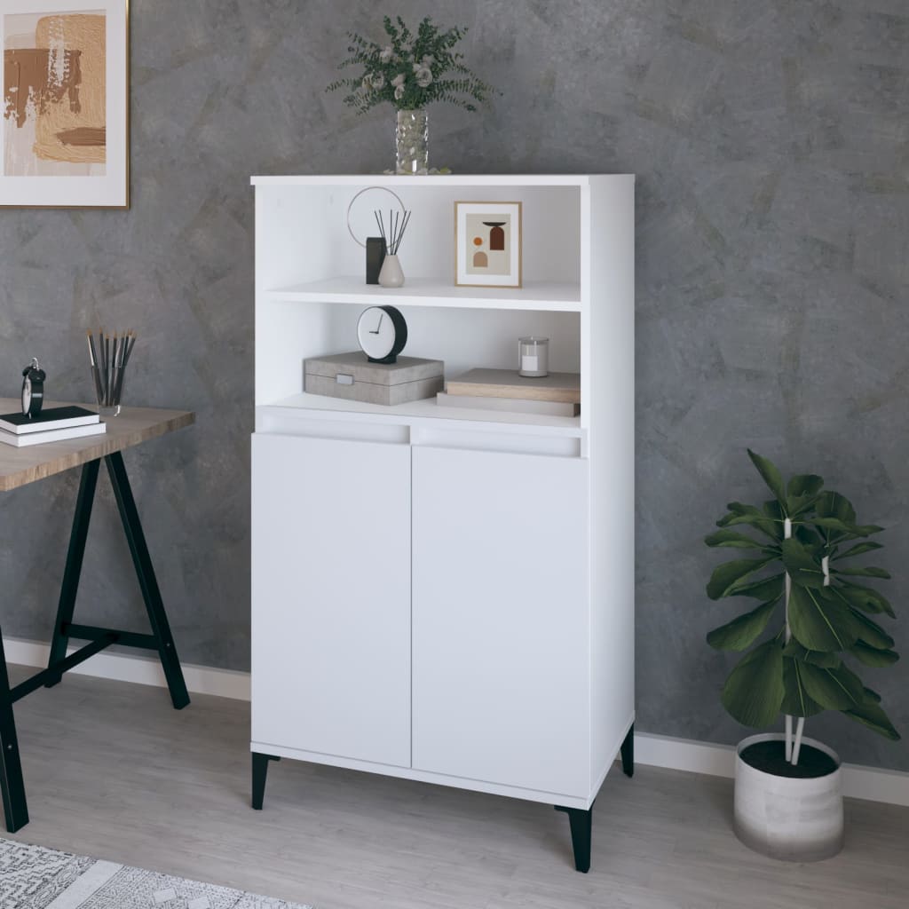 Highboard White 60 x 36 x 110 cm Particleboard