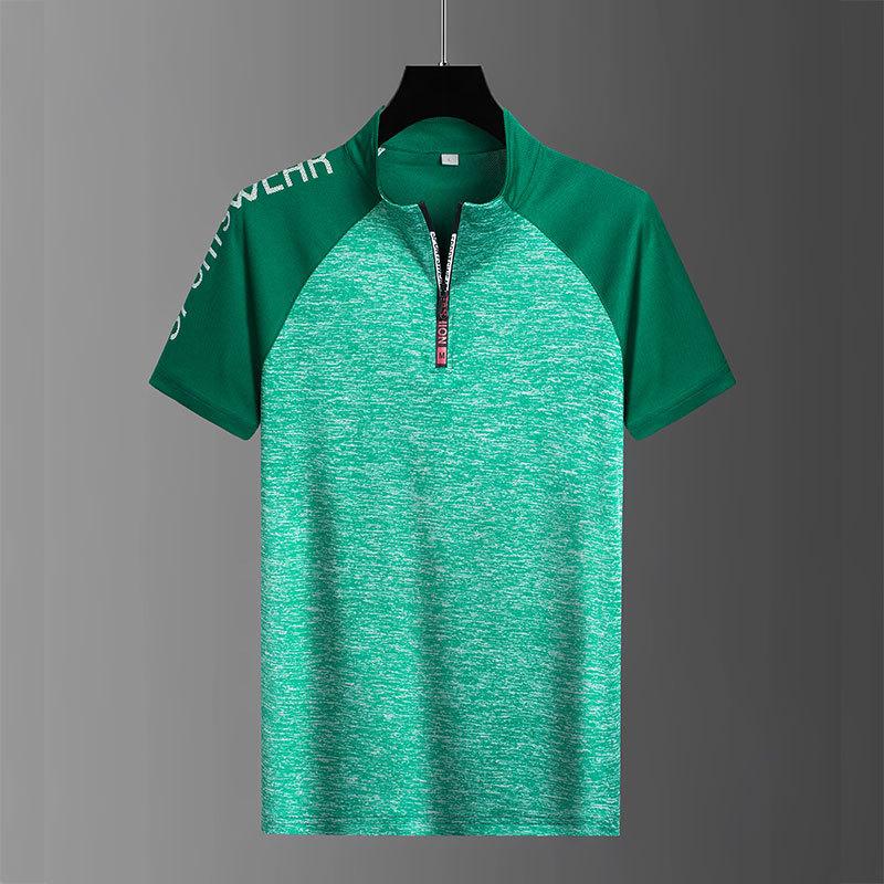 

Футболка для активного отдыха с защитой от солнца, быстросохнущая, мужская, с короткими рукавами и воротником-стойкой, летняя, влагоотводящая, дышащая, спортивная, альпинистская одежда 7XL