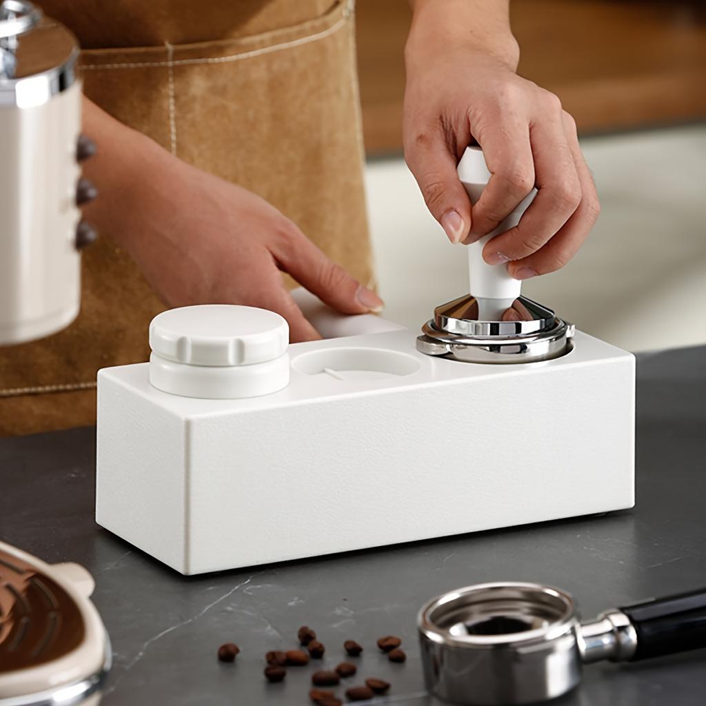 1pc Espresso Tamping Station, Espresso Tamper Mat, Coffee Portafilter Stand For 51/53/58mm Portafilters, Plastic Tamper