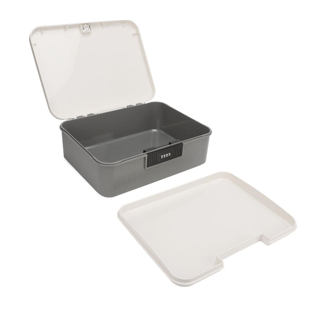 Password Storage Box 16L Capacity Compartment Design File Storage Case Document Organizer with Password Lock for