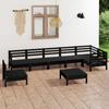Day and Night - Day and Night Garden Furniture Set 8 Pieces Solid Black Pine Wood