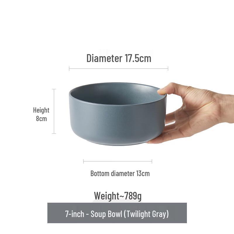 ZISIZ 7-inch Ceramic Soup Noodle Bowl