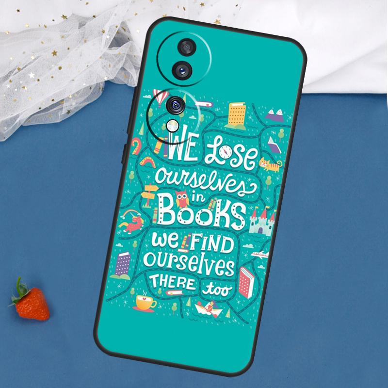 Read Books Library Bookshelf Quotes Case For Honor Magic 8 7 5 6 Lite 400 200 Pro 50 70 90 X8c X8b X9a X9b X9c X9d Win RT Cover
