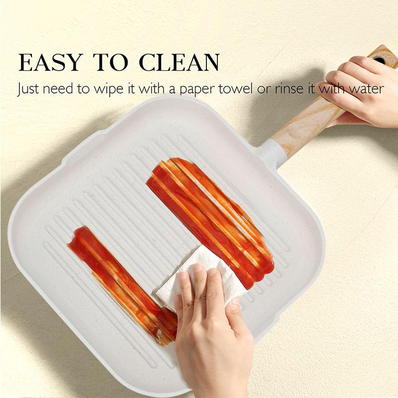 10.5inch Versatile Griddle Steak Grilling Pan Nonstick Grill Skillet Durable Indoor Outdoor Cooking Pan with Pour Spouts