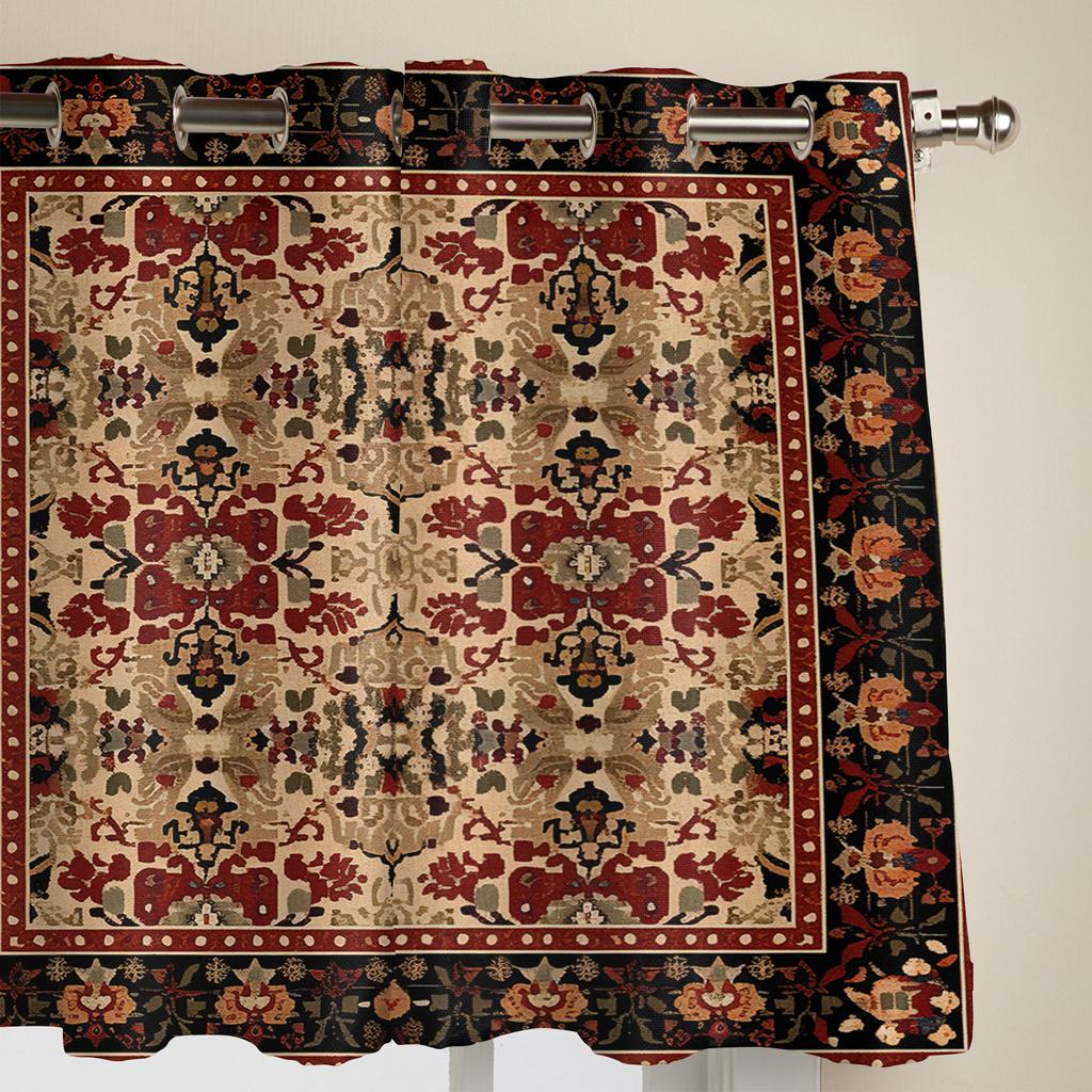 Indian Bohemia Flower Curtains for Bedroom Living Room Window Curtain Treatments Blinds Kitchen Home Decor Drapes