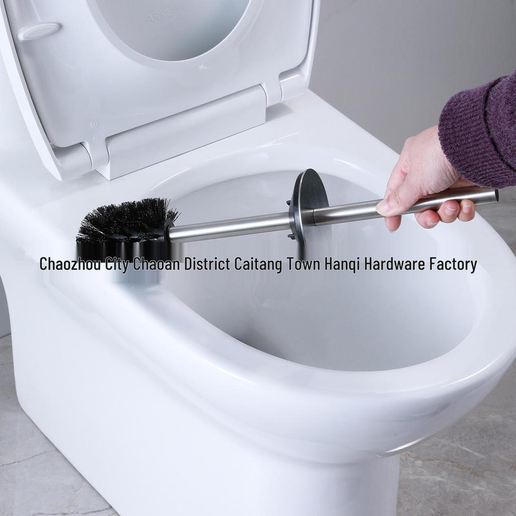 Stainless Steel Toilet Brush, Detachable & Washable, Wall-Mountable & Floor-Standing, Long Handle for Bathroom Use.