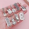 Mixed 30-Piece Musical Instrument Alloy Pendant Set with Guitar, Notes, and Mini Music Jewelry Accessories