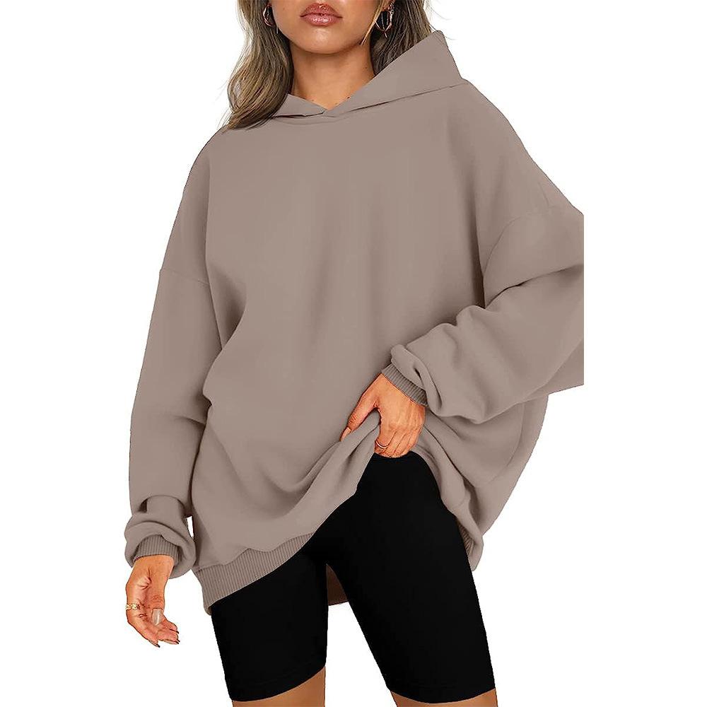 Women's Fashion Casual Solid Color Print Long Sleeve Hooded Hoodies & Sweatshirts