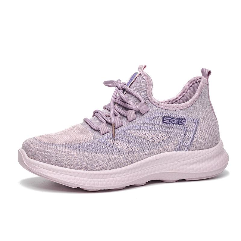 Special Spring And Summer Women'S Shoes Fashion Sports Light And Comfortable Soft Sole Elastic Fly-Woven Breathable Mesh Running Shoes