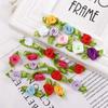100pcs Multicolor Small Mini Fabric Flowers Bow-Knot Decorations Ribbon Roses Artificial Rosettes