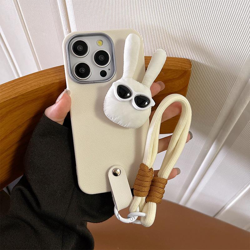For IPhone16promax Glasses Puppy Portable Rope 17 Mobile Phone Case for Apple 15plus Silicone Female New Model