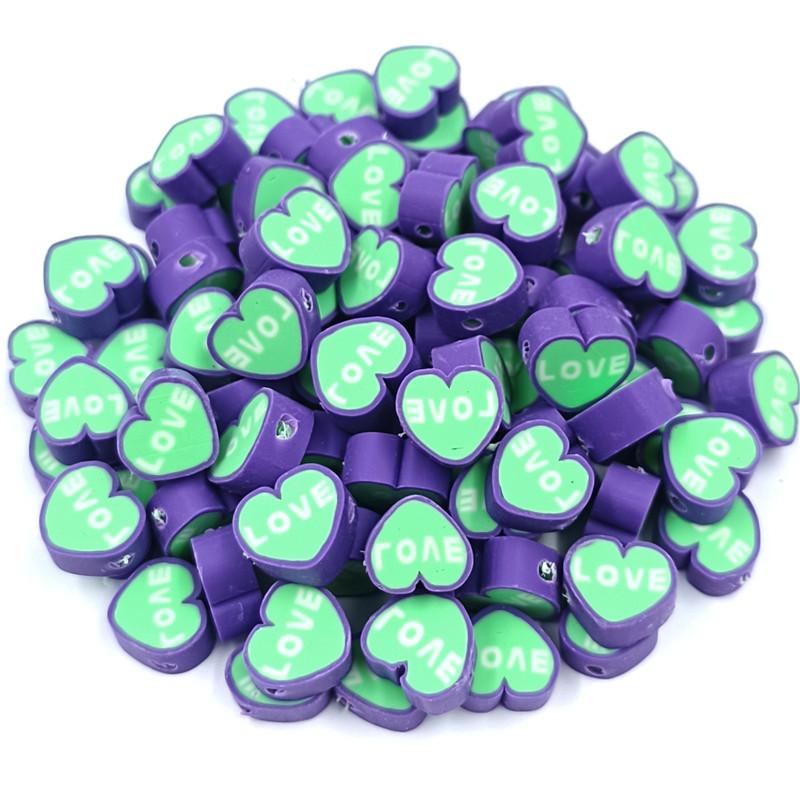 

Мягкая керамика для ожерелья, бусины в форме сердца/пятиугольника/глаза, изготовление ювелирных изделий, свободные бусины, 10 шт., материалы для изготовления бисера, браслет, бусины Heart Style 6