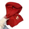 Korean Version of Cute Puppy Knitted Wool Scarf Women's Winter Atmosphere Versatile Embroidery Warm Student Scarf Neck Protection