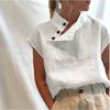Summer Women's Short-Sleeved Shirt Button Casual Plus Size Loose Lapel Tops Women Casual Shirt Top