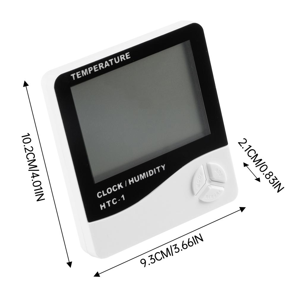 LCD Digital Temperature Humidity Meter HTC-2 Home Indoor Outdoor hygrometer thermometer Weather Station with Clock HTC-1