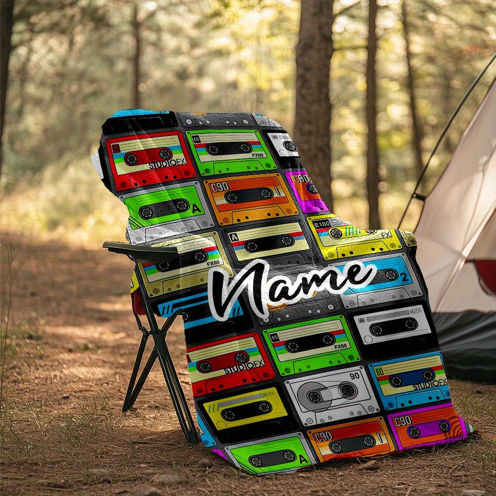 240Gm2 Retro Cassette Tape Pattern Outdoor Comfortable Soft Lightweight Allseason Multipurpose Blanket For Travel Camping Picnics Sofa Office Bed