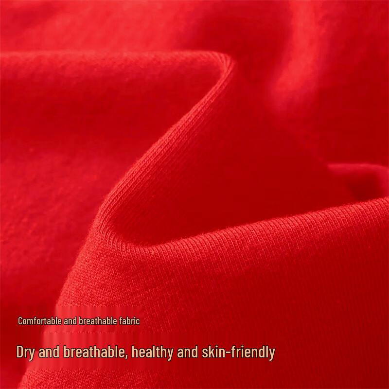 LANGSHA Men's Red Cotton Antibacterial Boxer Briefs 4-Pack