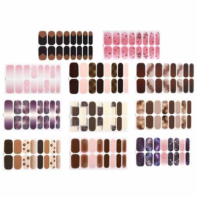 Gele Nagelstreifen Glitzernde Gele Nagelaufkleber Farbverlauf Nagelkunst Aufkleber Nagellack Wraps Wasserdichte Nagelaufkleber