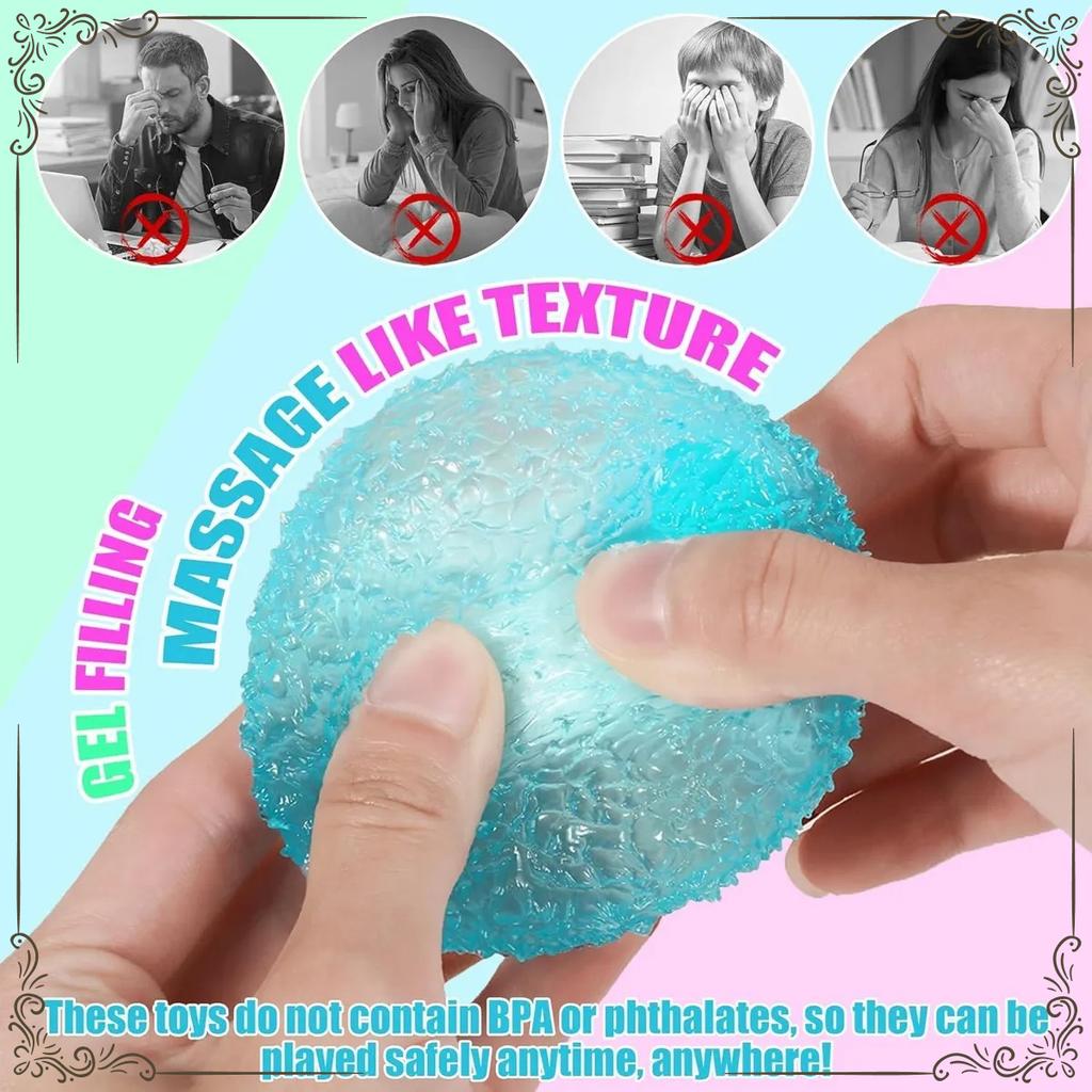 Aesthetic Ice Ball Squishy: Colorful Crystal Texture Squeeze Toy, Creative Office Desk Ornament, Sensory Fidget For Focus
