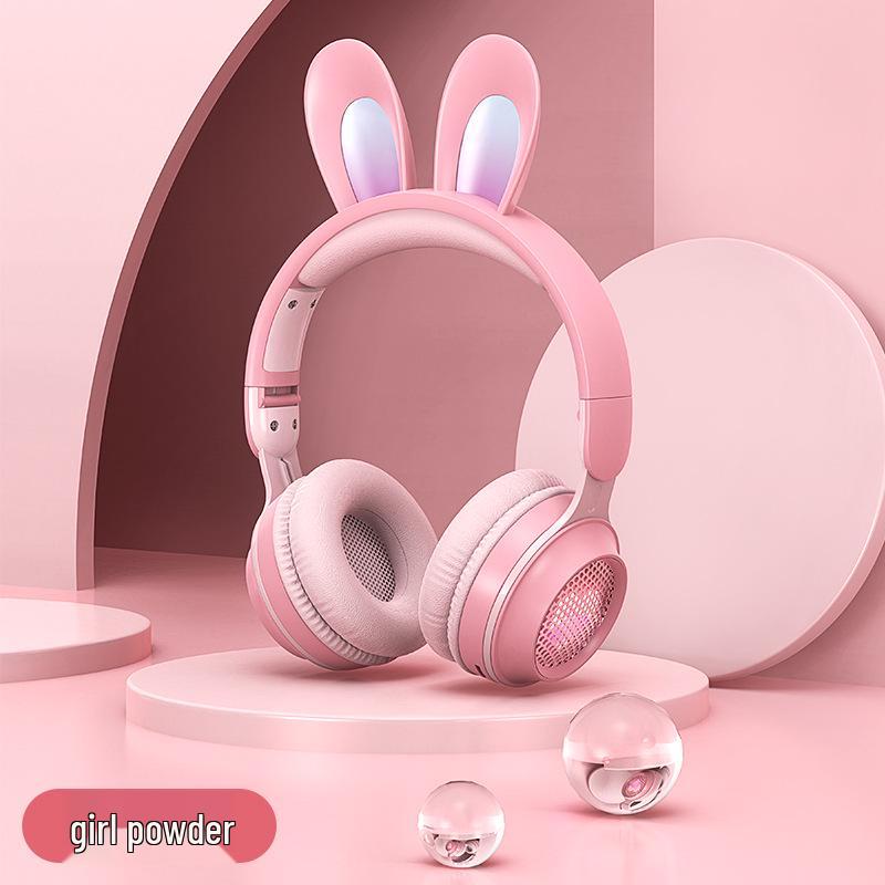 

Heart-Shaped LED Bluetooth Headphones with Long Mic and Rabbit Ear Headband KE-11 for Girls