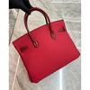 2026 New High-end Large-capacity Handbag Foreign Trade Top Layer Cowhide Pebble Pattern Splicing Crocodile Pattern Platinum Bag