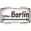Vintage Berlin City War Metal Tin Sign | Retro Store & Bar Wall Decor Poster | Home Art Plaque