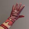 Women's Protein PU Leather Suede Touch Screen Compatible Fashion Commuting Thick Velvet Insulated Belt Buckle Riding Gloves