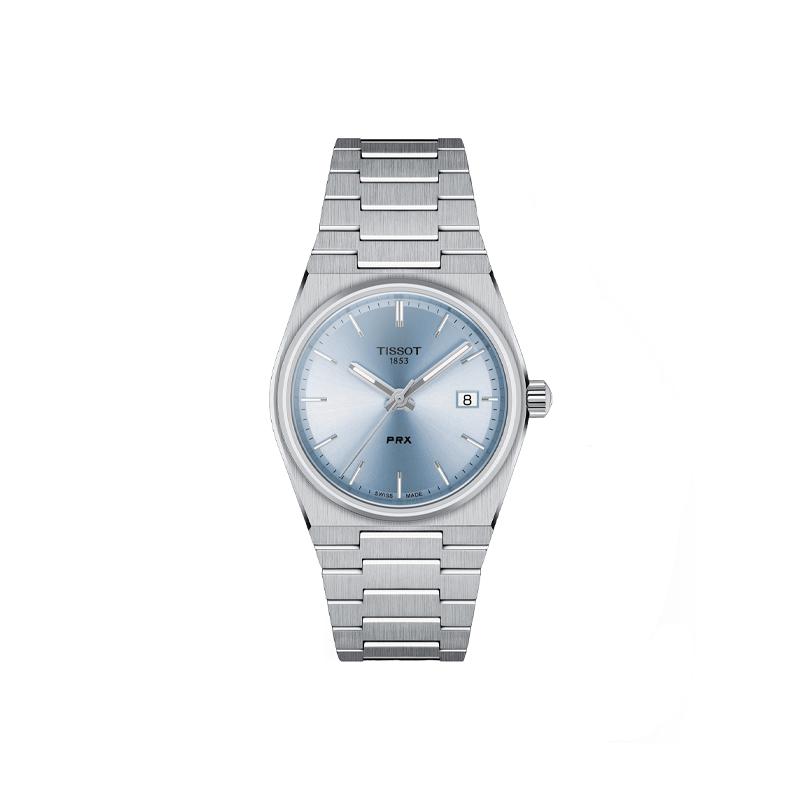 TISSOT PRX Quartz Movement 100m Water Resistance Women's Watch 35mm Blue Dial Stainless Steel Watchband T137.210.11.351.00