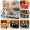 Soft Warm Reversible Pet Blanket Cozy Double-sided Fleece For Dogs And Cats