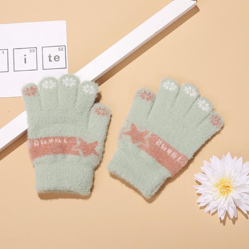 Winter children's thermal gloves cartoon Neptune 2-10 male and female treasure cute children plush gloves