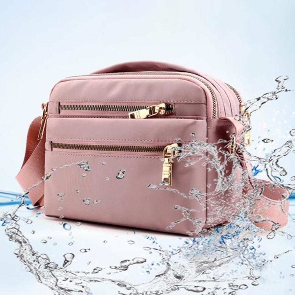 Women Waterproof Nylon Crossbody Shoulder Bags Casual Large Capacity Travel Clutch Bag Female Solid Color Multi-pocket Handbag