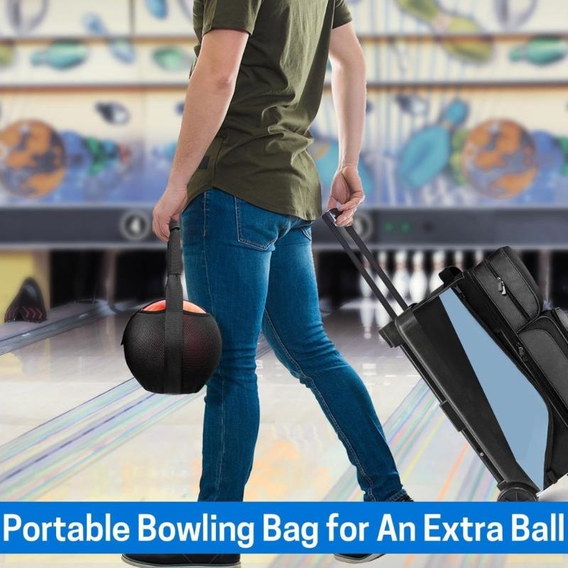 Single Ball Bowling Bag Secure Top Closure Light Weight Foldable Bowling Ball Carriers for Easyly Transport Storage