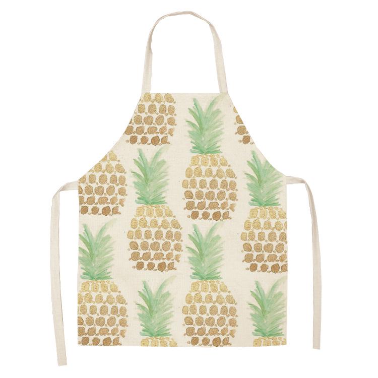 Matlagning Bakförkläde Ny frukt Ananas Köksförkläde Anti-fläckar Linne Kockförkläde för män och kvinnor Rengöringsverktyg